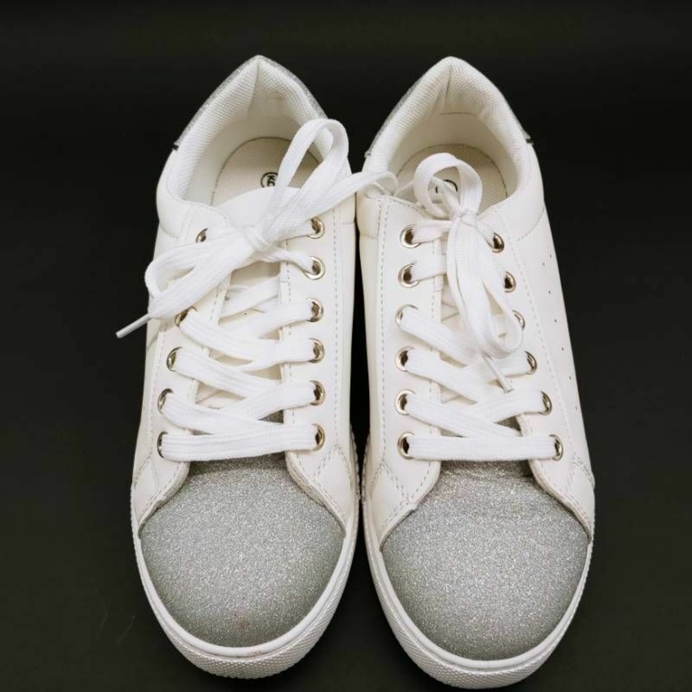 Ninety Union Womens Beyond Sneaker Shoes White Low Top Lace Up Glitter EUR 40